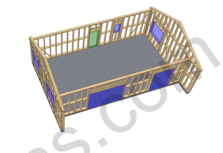 43' x 29' Baupläne für Wohnhaus mit Terrasse | Modernes Wohnhaus-Bauplan