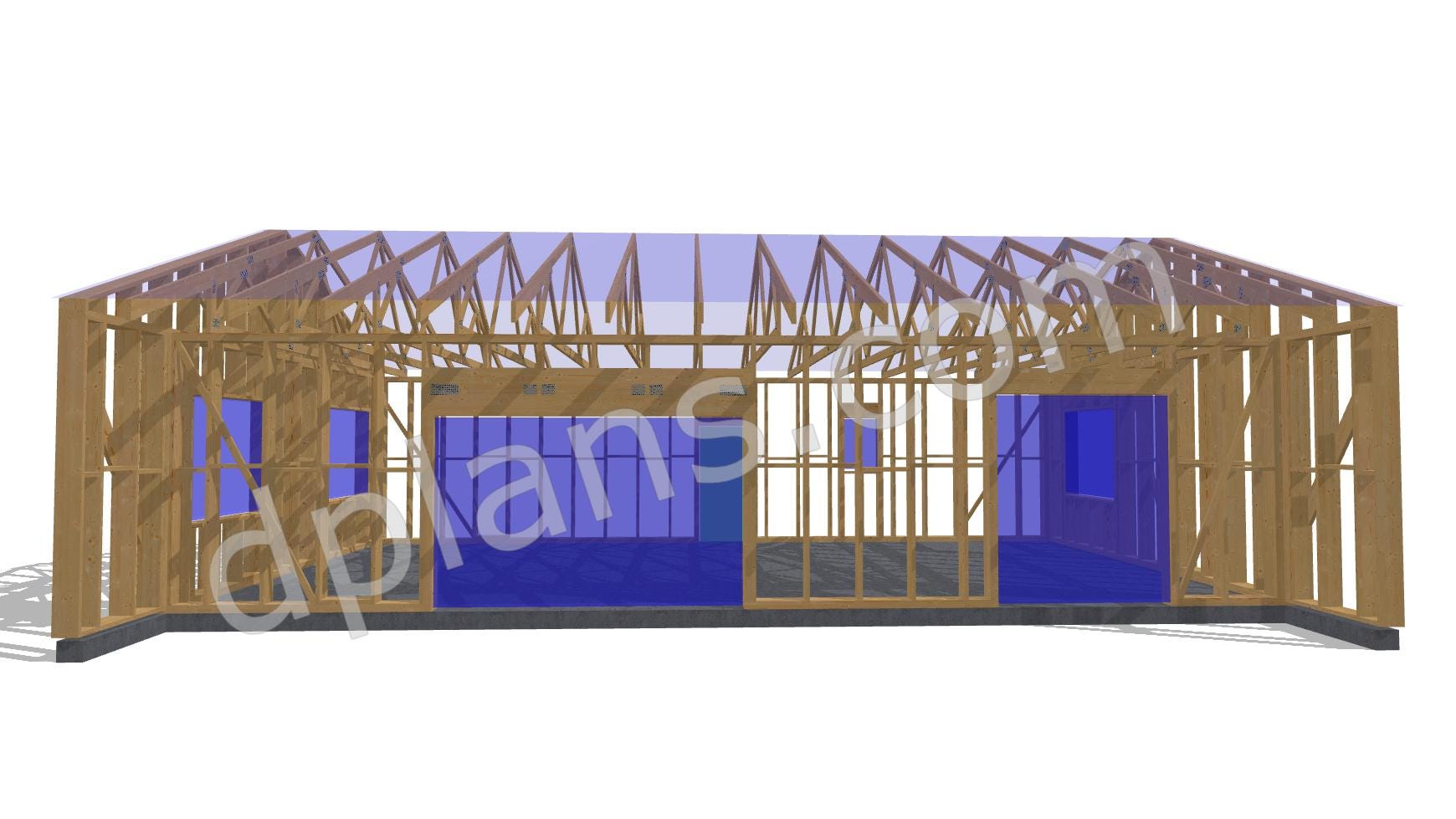 43' x 29' Baupläne für Wohnhaus mit Terrasse | Modernes Wohnhaus-Bauplan