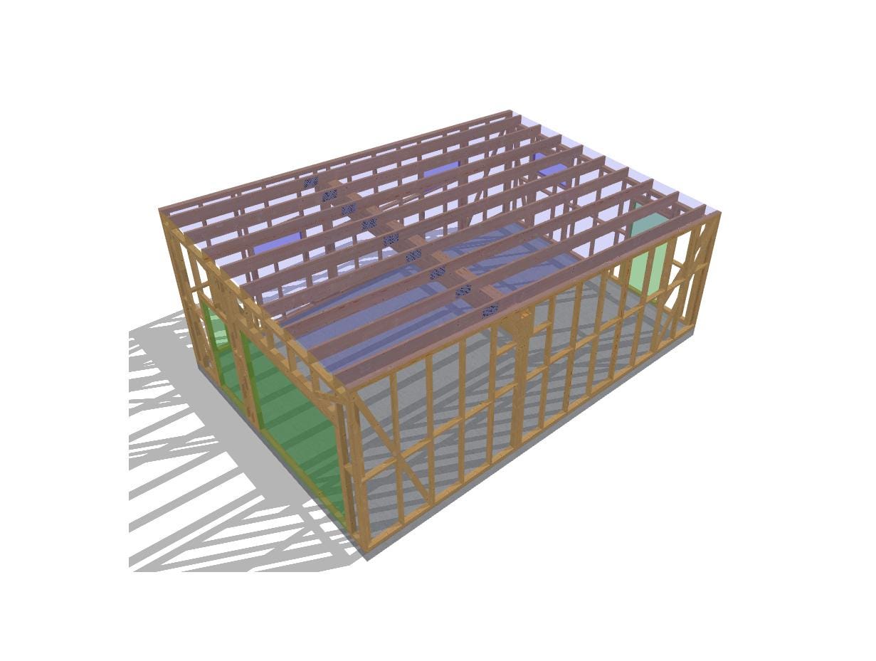 26' x 18' Garage Project Plans | Detached Storage Structure Blueprint