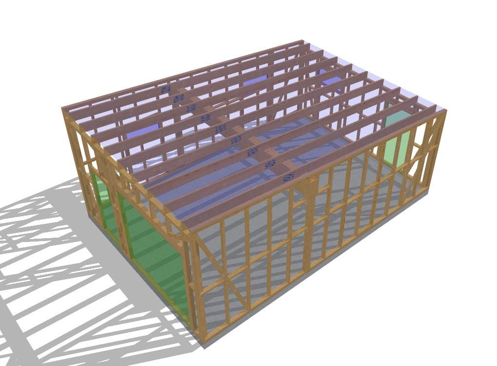 26' x 18' Garage Project Plans | Detached Storage Structure Blueprint