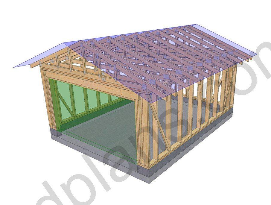 18' 4" x 14' 5" Garage Plans | Compact Car Garage