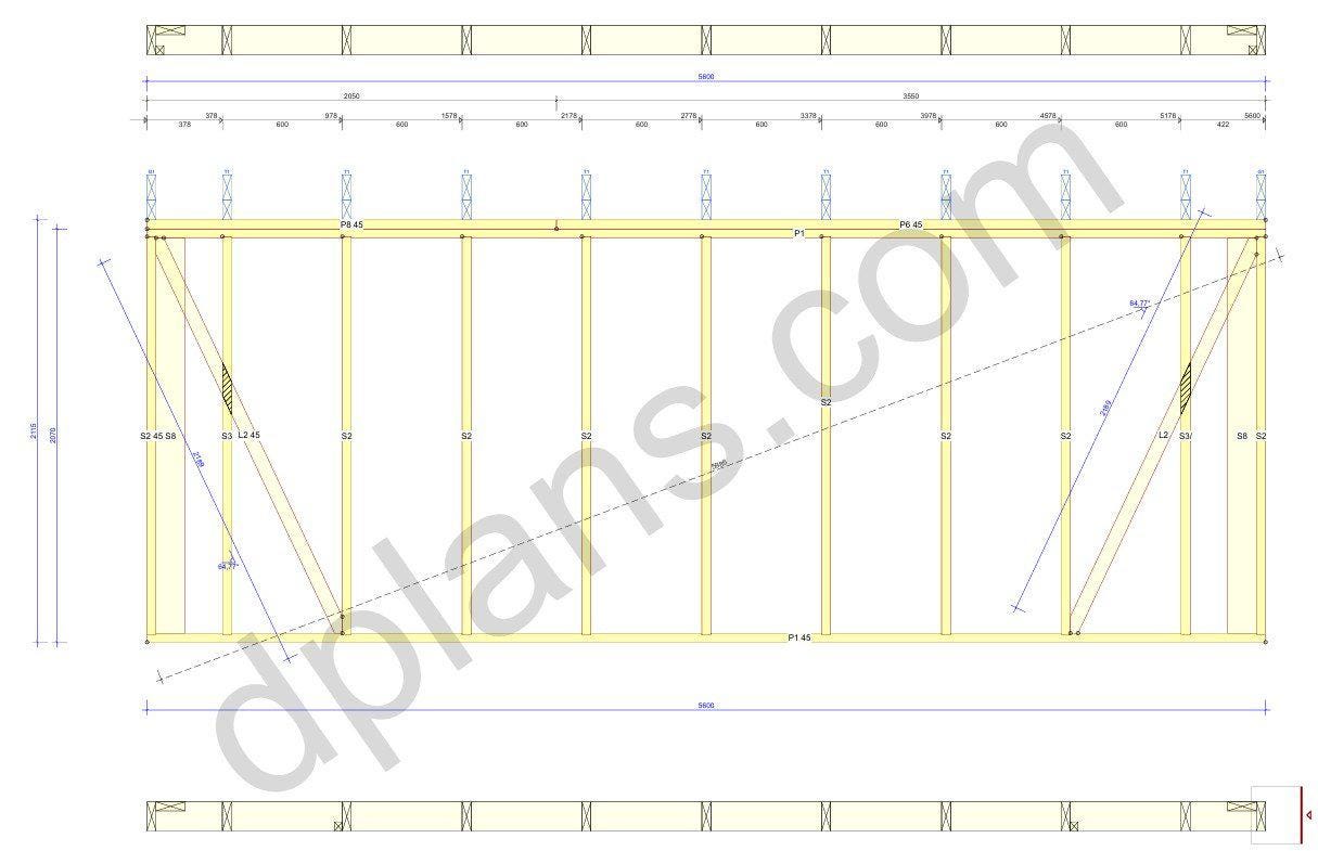 18' 4" x 16' 5" Garage Plans | Single Car Storage Building Design