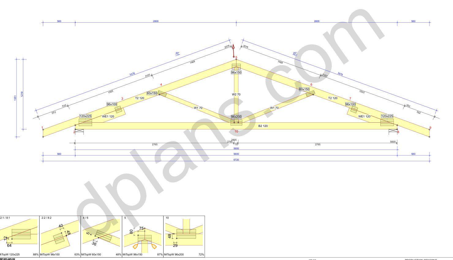 18' 4" x 18' 4" Garage Plans | Square Bay Workshop Blueprint