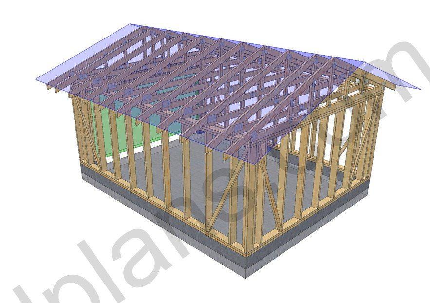 18' 4" x 20' 4" Garage Plans | Standard Parking Bay Construction