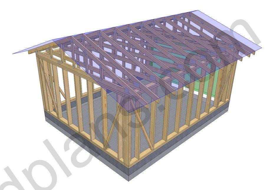 18' 4" x 20' 4" Garage Plans | Standard Parking Bay Construction