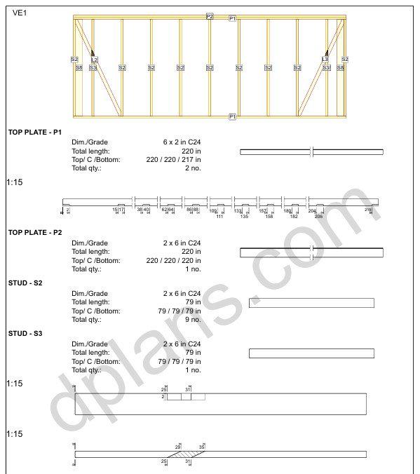 18' 4" x 20' 4" Garage Plans | Standard Parking Bay Construction