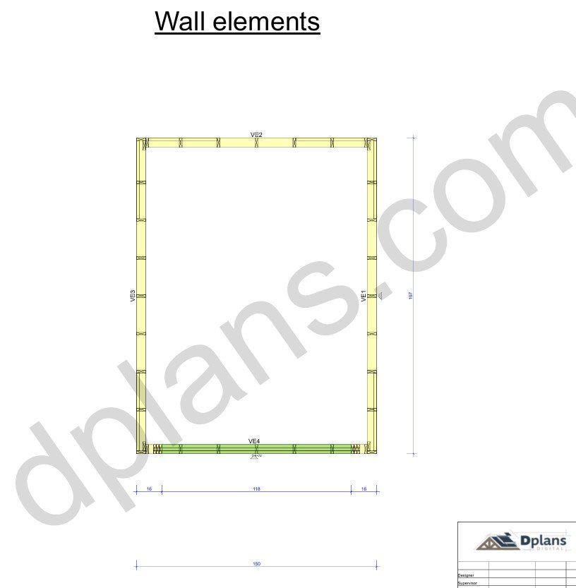 16' 5" x 12' 6" Garage Plans | Narrow Vehicle Bay Layout