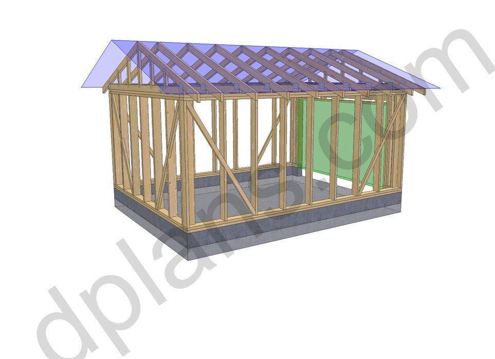 16' 5" x 12' 6" Garage Plans | Narrow Vehicle Bay Layout