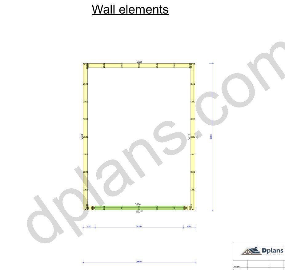 16' 5" x 12' 6" Garage Plans | Narrow Vehicle Bay Layout