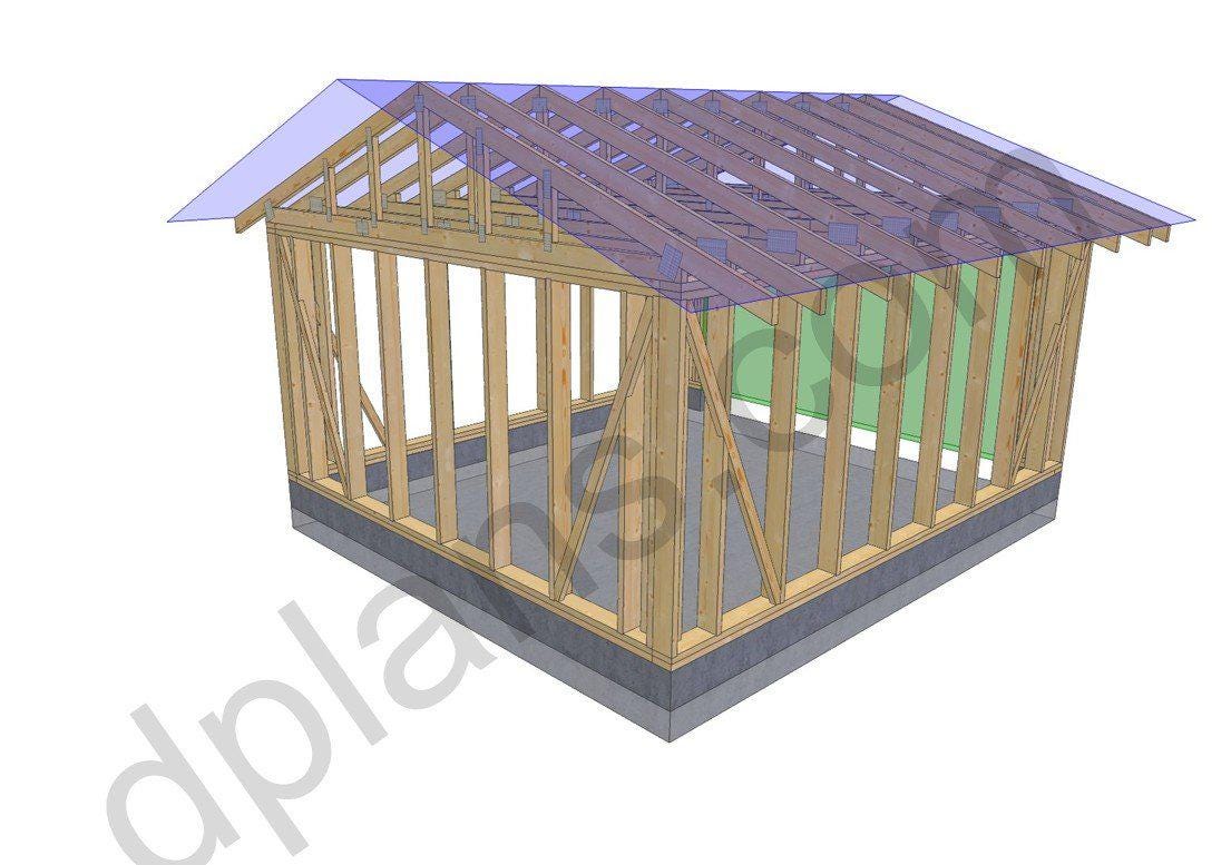 16' 5" x 14' 5" Garage Plans | Compact Auto Storage Solution