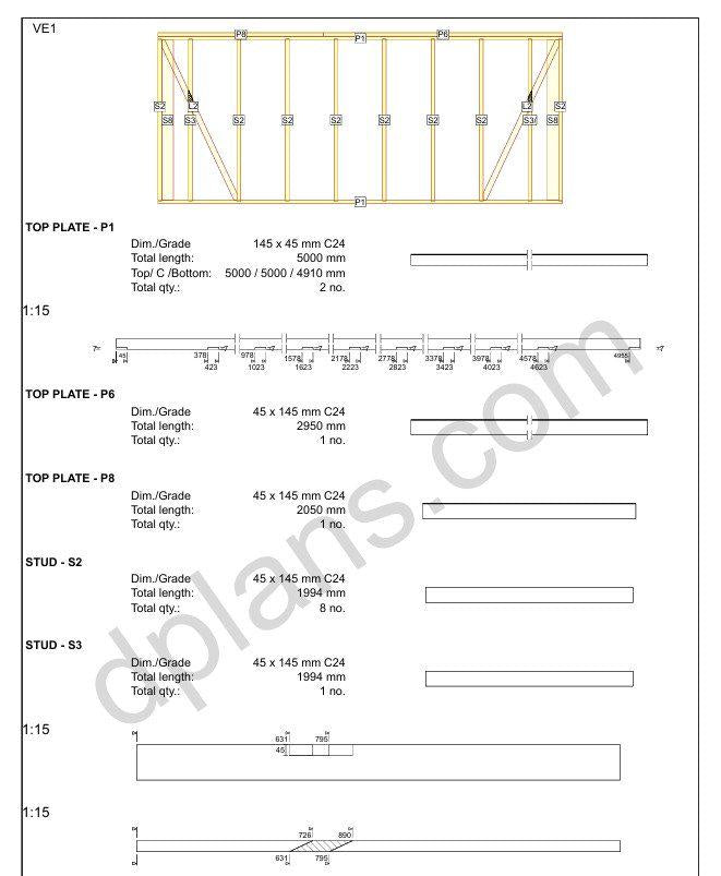 16' 5" x 16' 5" Garage Plans | Square Single Bay Structure