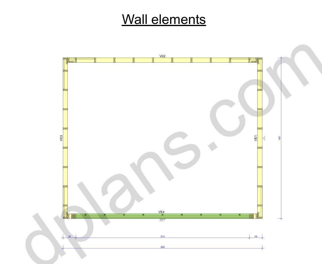 16' 5" x 20' 4" Garage Plans | Extended Garage