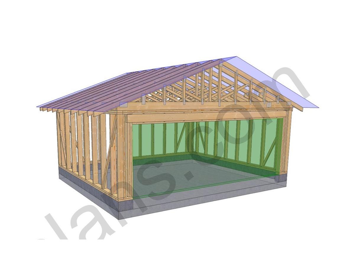 16' 5" x 20' 4" Garage Plans | Extended Garage