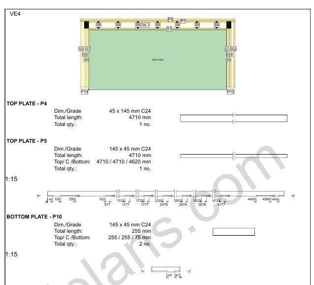 20' 4" x 16' 5" Garage Plans | Deep Bay Carport Blueprint