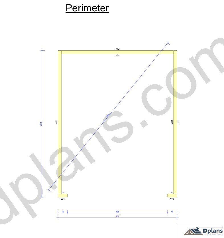 20' 4" x 16' 5" Garage Plans | Deep Bay Carport Blueprint
