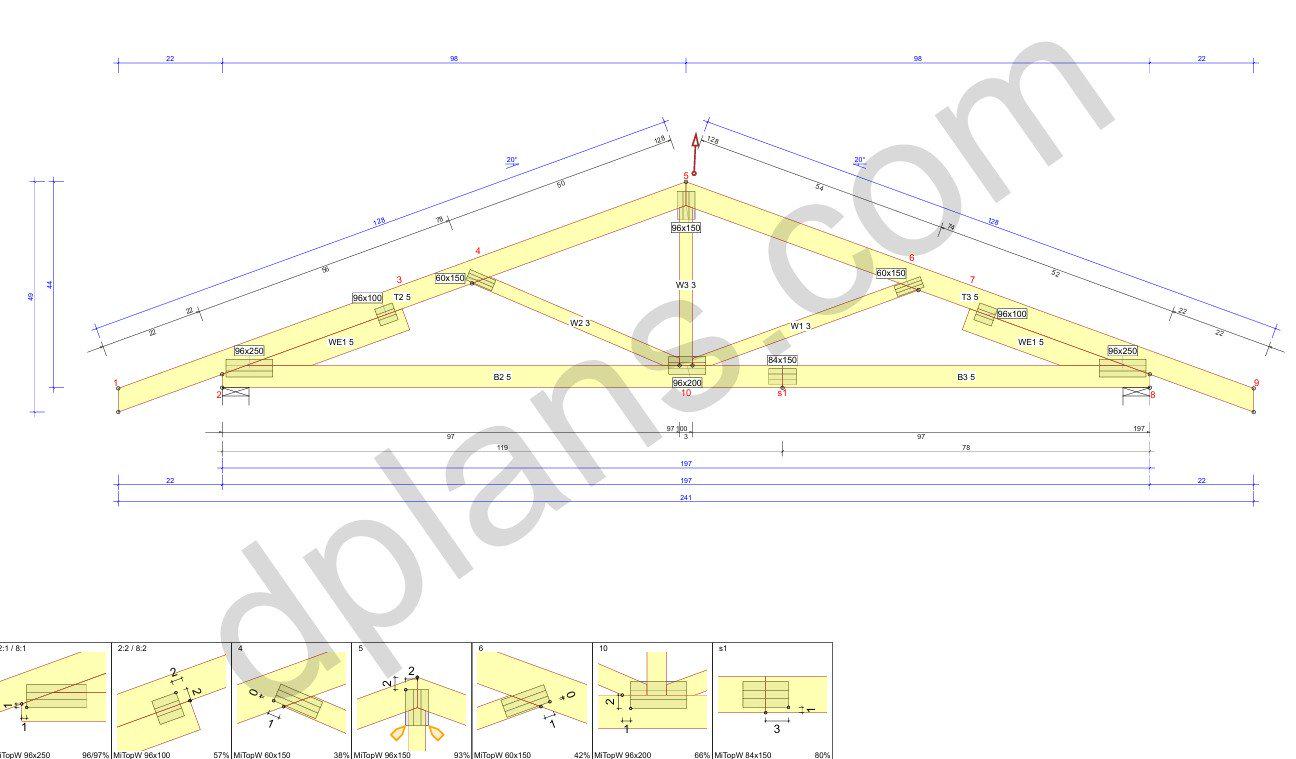 20' 4" x 16' 5" Garage Plans | Deep Bay Carport Blueprint