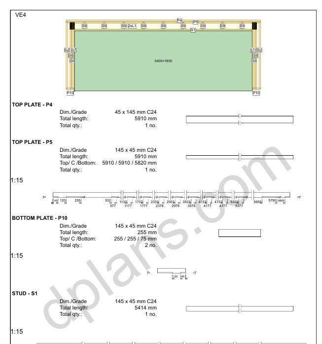 20' 4" x 20' 4" Garage Plans | Square Workshop Blueprint
