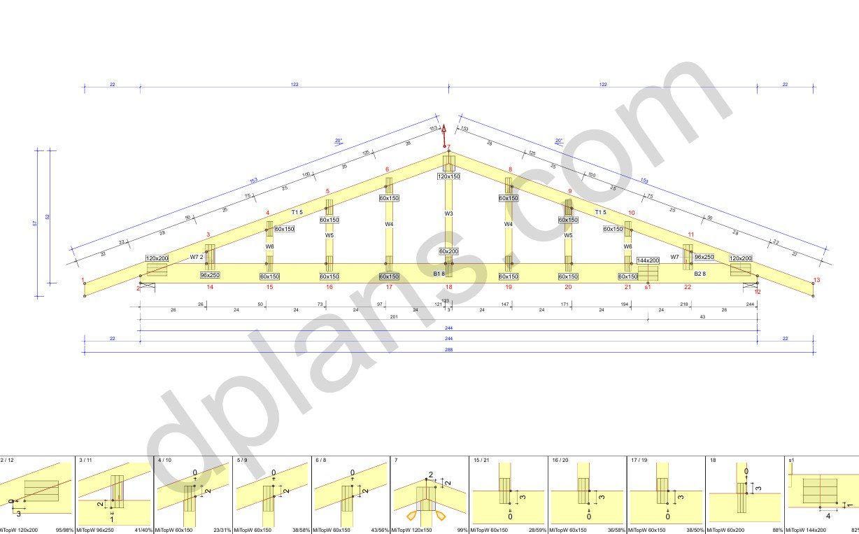 20' 4" x 20' 4" Garage Plans | Square Workshop Blueprint