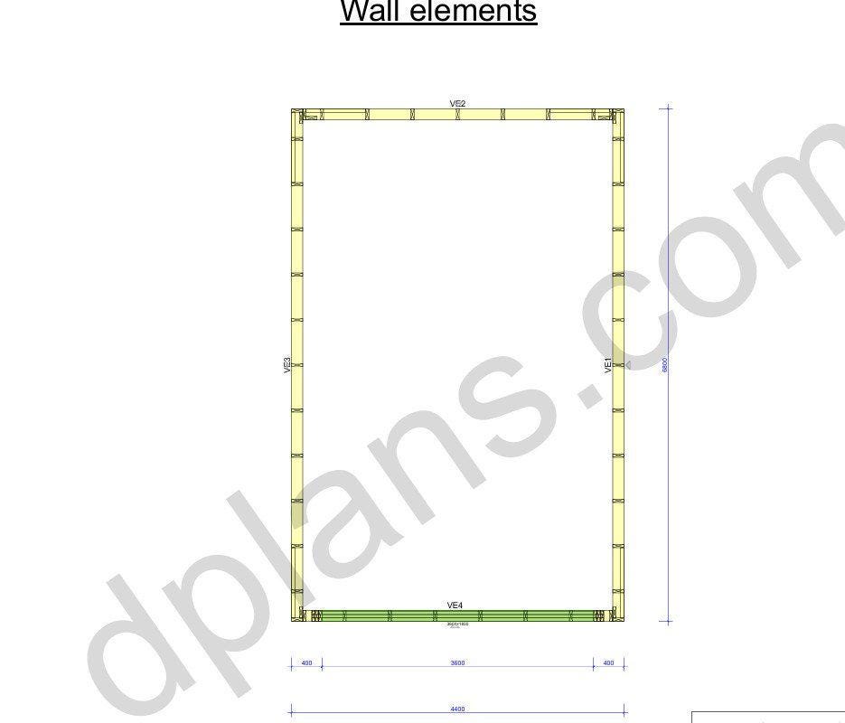 22' 4" x 14' 5" Garage Plans | Long Narrow Storage Building