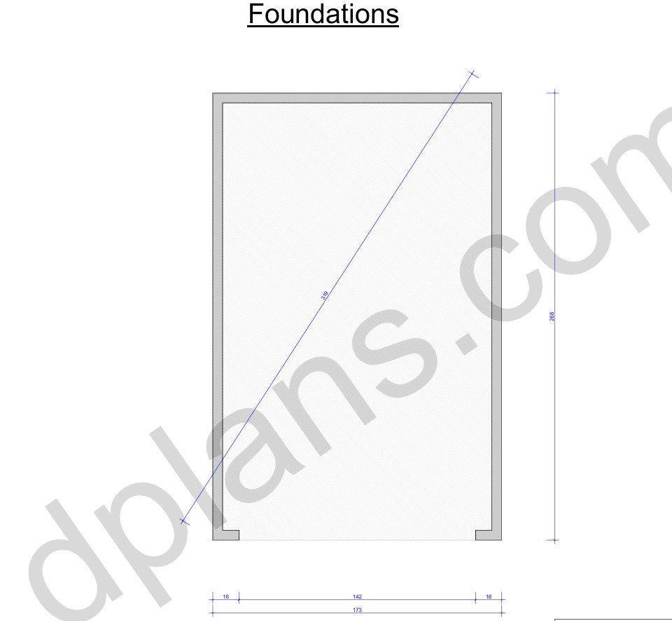 22' 4" x 14' 5" Garage Plans | Long Narrow Storage Building