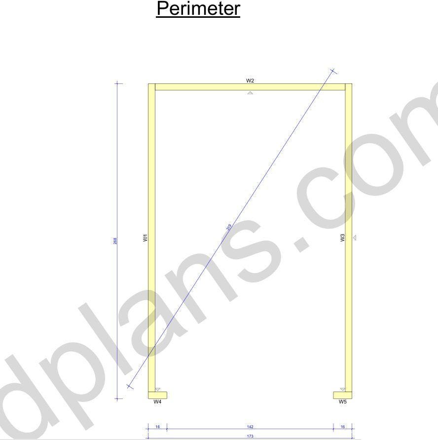 22' 4" x 14' 5" Garage Plans | Long Narrow Storage Building