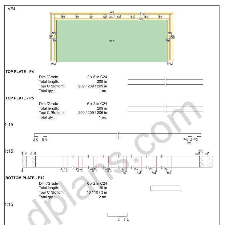 22' 4" x 18' 4" Garage Plans | Extended Vehicle Shelter Layout