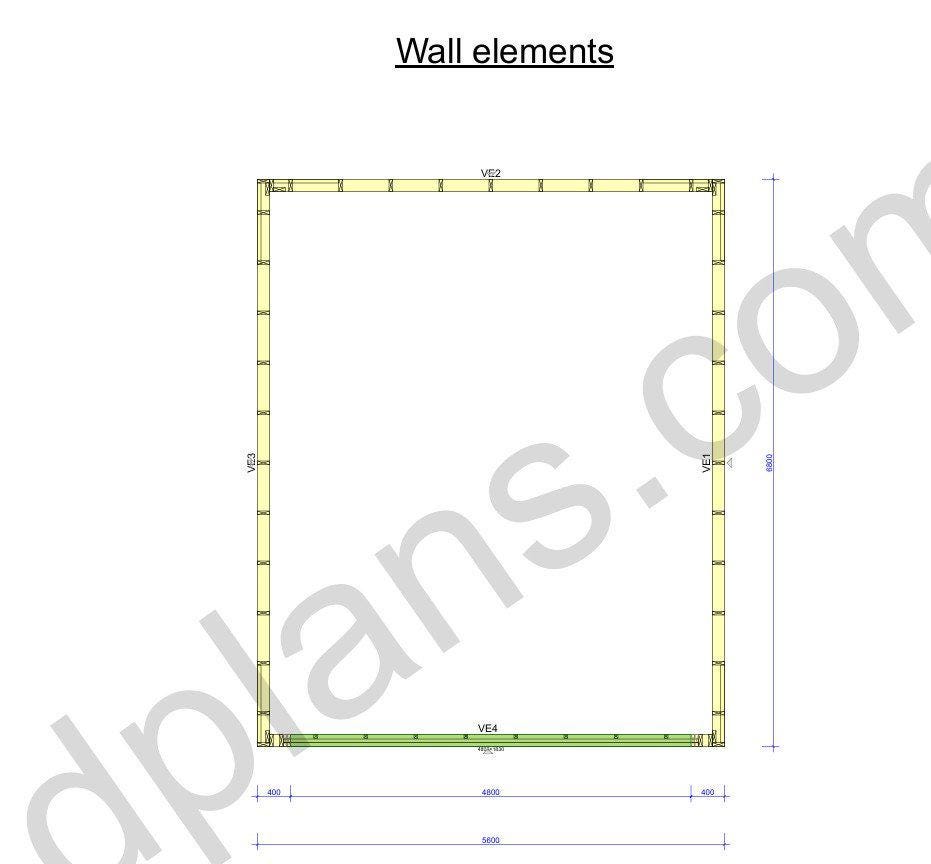 22' 4" x 18' 4" Garage Plans | Extended Vehicle Shelter Layout