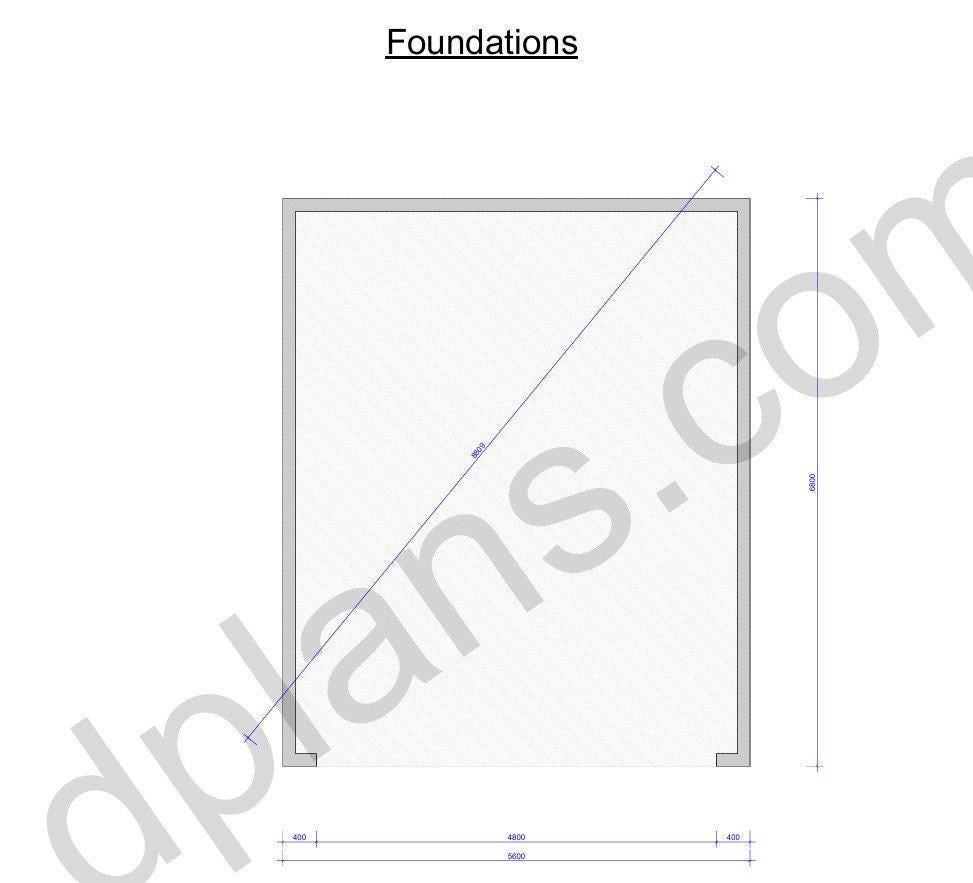 22' 4" x 18' 4" Garage Plans | Extended Vehicle Shelter Layout
