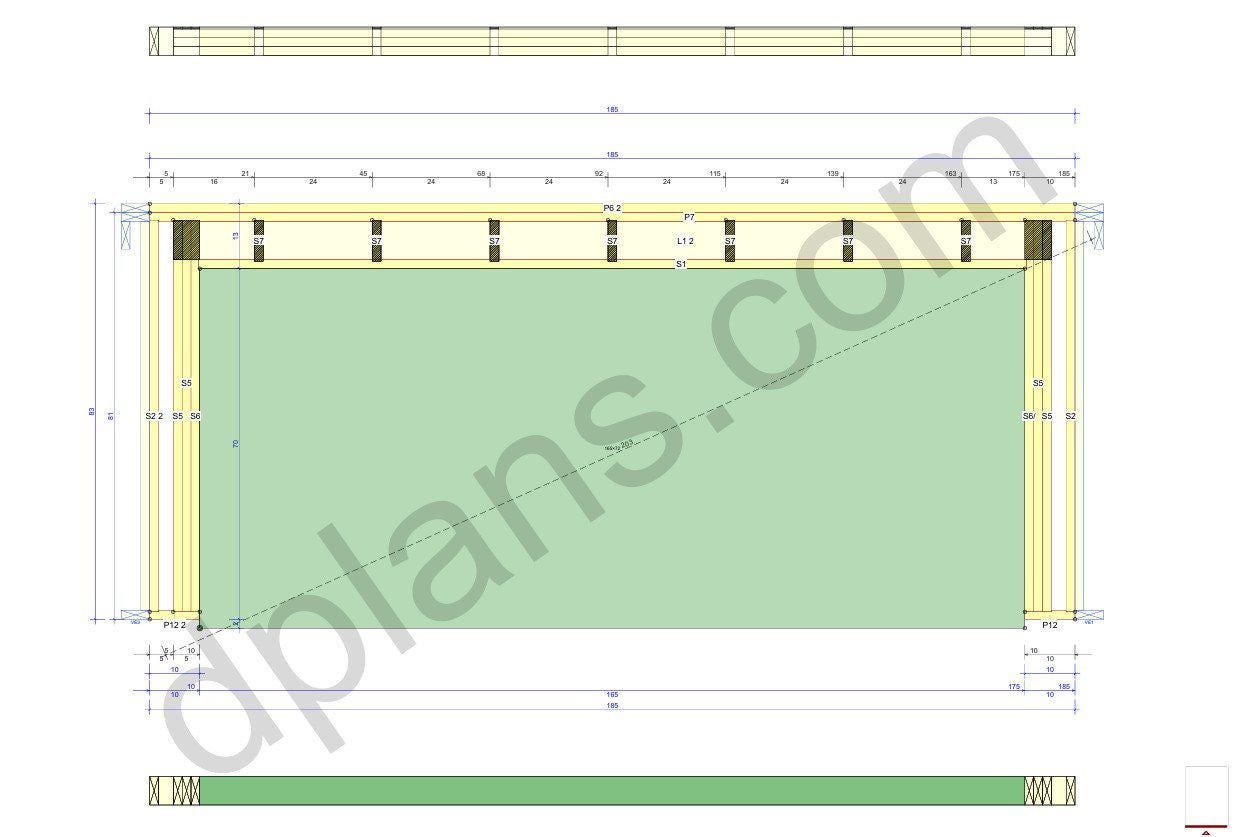 22' 4" x 16' 5" Timber Frame Garage Plans | DIY Building (PDF Plan)