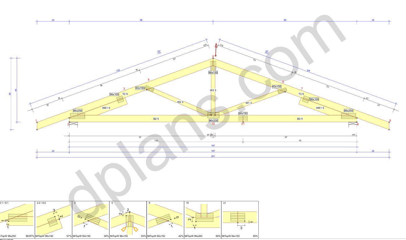 22' 4" x 16' 5" Timber Frame Garage Plans | DIY Building (PDF Plan)