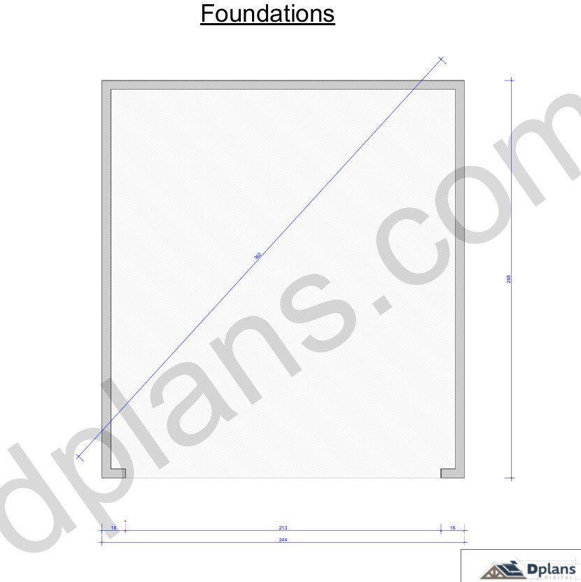 22' 4" x 20' 4" Garage Plans | Printable Garage Blueprint