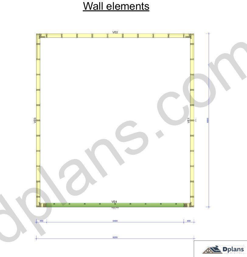 22' 4" x 20' 4" Garage Plans | Printable Garage Blueprint