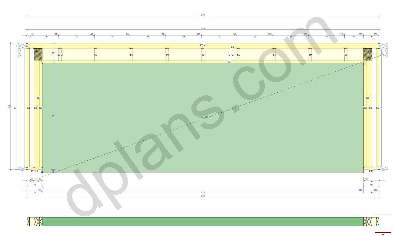 22' 4" x 20' 4" Garage Plans | Printable Garage Blueprint