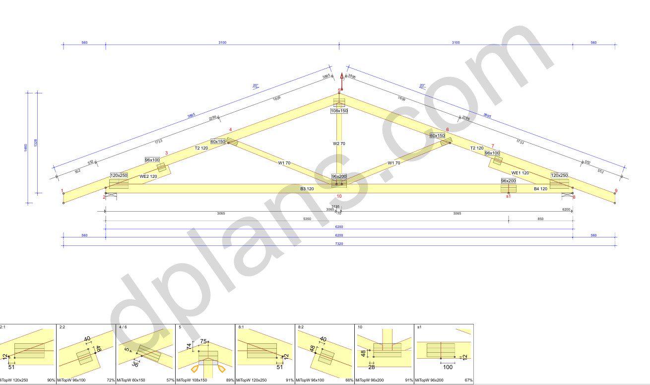 22' 4" x 20' 4" Garage Plans | Printable Garage Blueprint