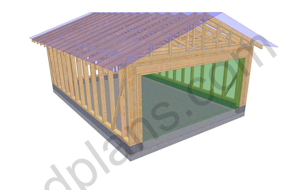 24' 3" x 16' 5" Garage Plans | Instant Download Construction Plans