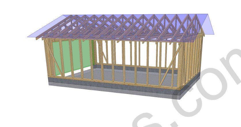 24' 3" x 16' 5" Garage Plans | Instant Download Construction Plans