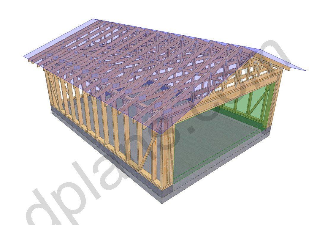 24' 3" x 18' 4" Garage Plans | Digital Garage Design Template