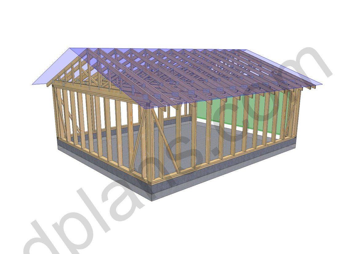 24' 3" x 20' 4" Garage Plans | Downloadable Building Blueprints PDF