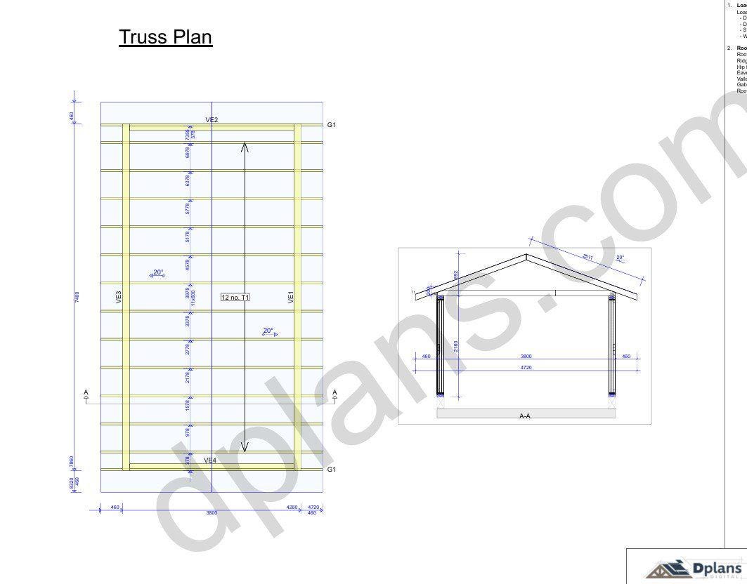 24' 3" x 12' 6" Garage Plans | Printable DIY GaragePlans