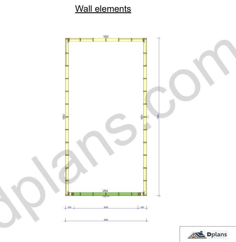24' 3" x 12' 6" Garage Plans | Printable DIY GaragePlans