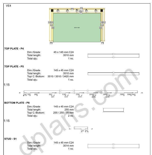 26' 3" x 12' 6" Timber Frame Garage Plans (PDF Download)