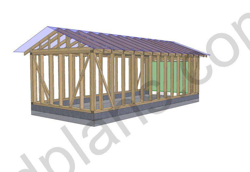 26' 3" x 12' 6" Timber Frame Garage Plans (PDF Download)