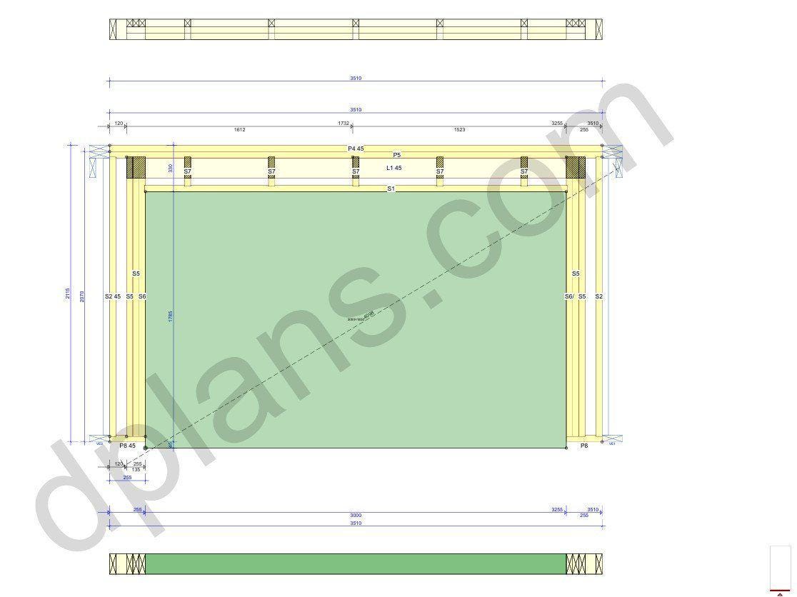 26' 3" x 12' 6" Timber Frame Garage Plans (PDF Download)