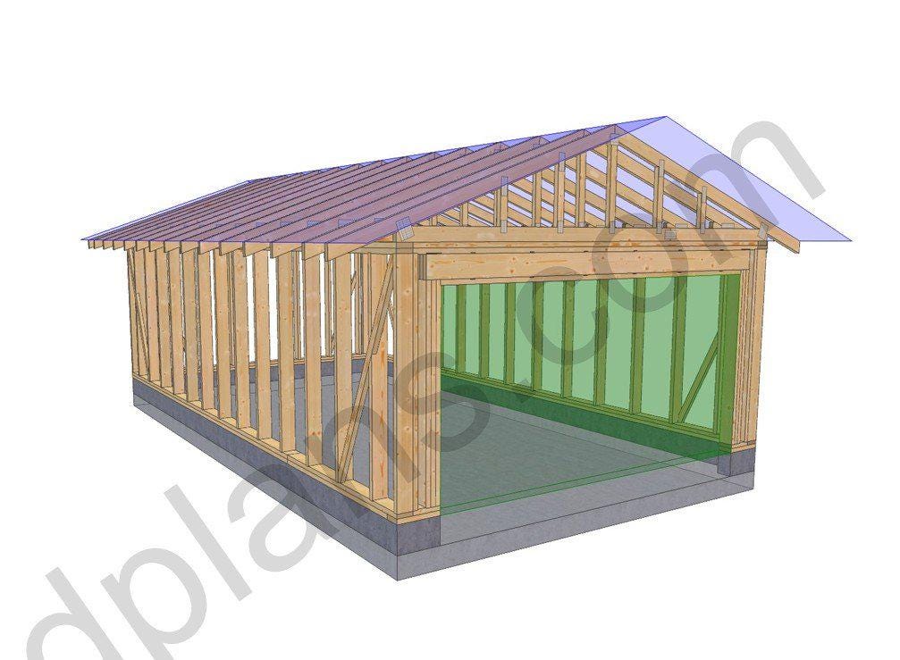 26' 3" x 14' 5" Garage Plans | PDF Garage Workshop Blueprint