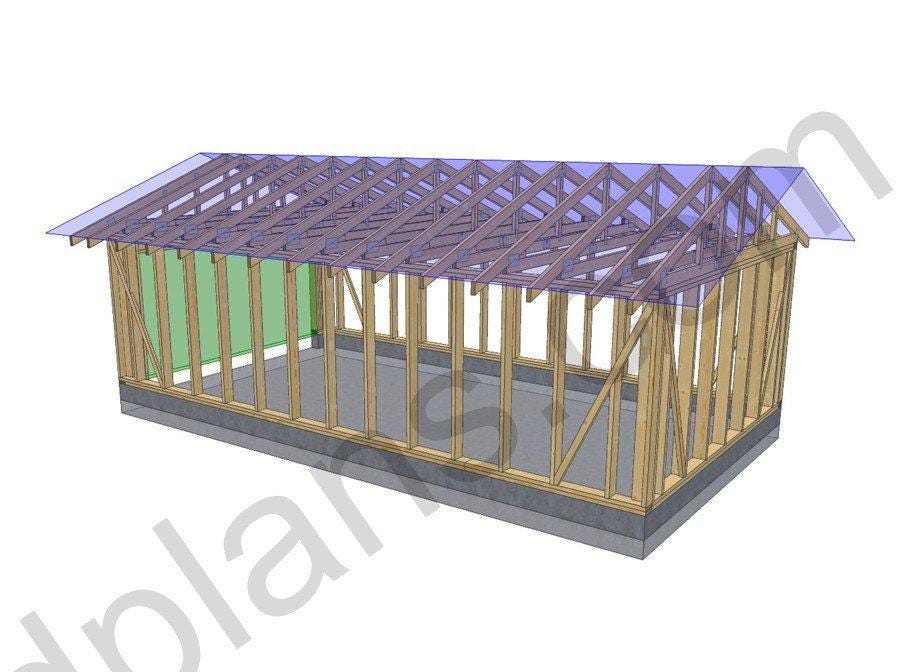 26' 3" x 14' 5" Garage Plans | PDF Garage Workshop Blueprint