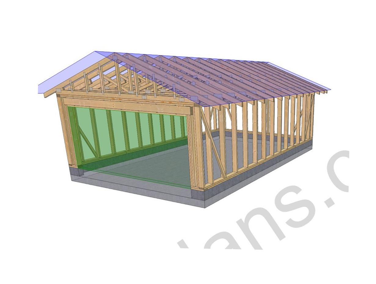 26' 3" x 16' 5" Garage Plans