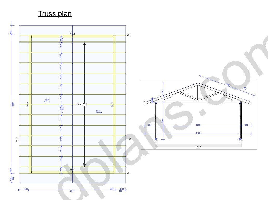 26' 3" x 16' 5" Garage Plans