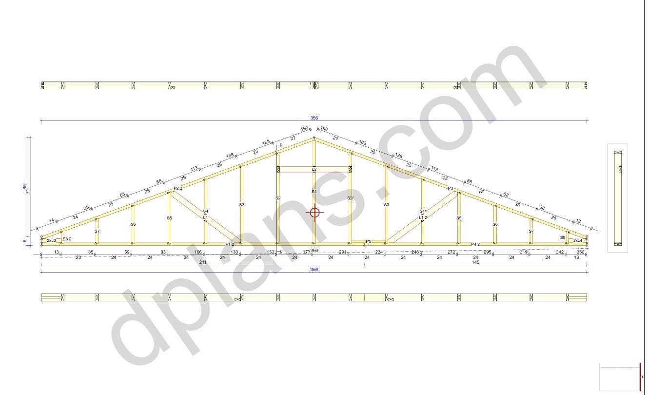 42' 7" x 29' 5" Baupläne für Haus mit Terrasse | Wohnhaus-Bauplan Download