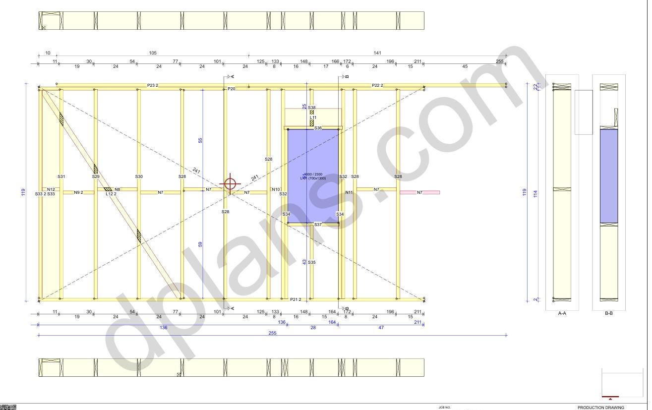 42' 7" x 29' 5" Baupläne für Haus mit Terrasse | Wohnhaus-Bauplan Download