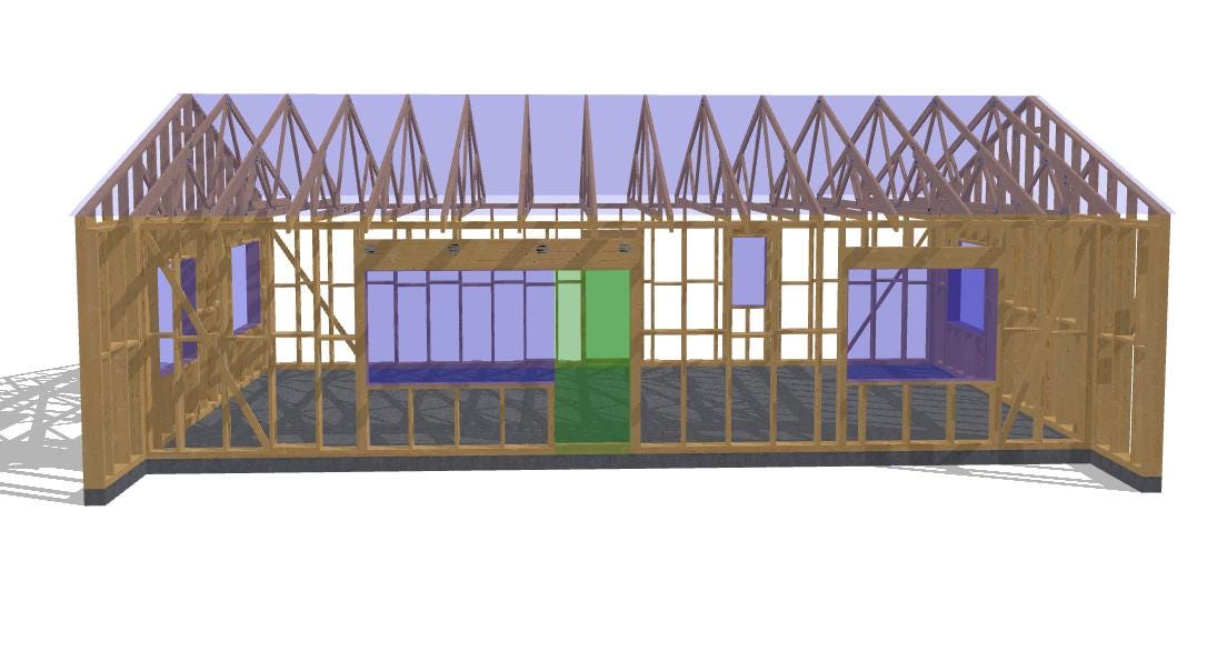 42' 7" x 29' 5" Baupläne für Haus mit Terrasse | Wohnhaus-Bauplan Download